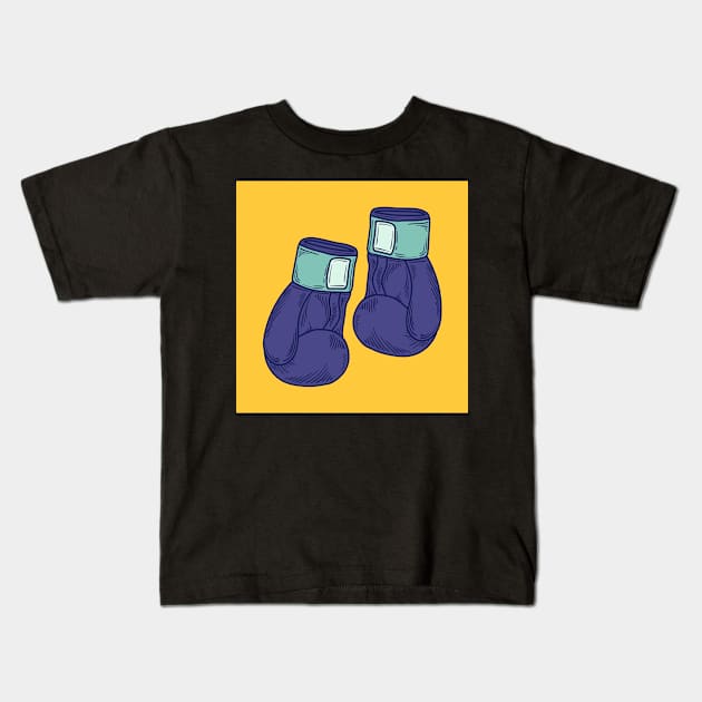 Cute Boxing Gloves Kids T-Shirt by PurpleTank